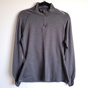 New Women's Under Armour gray long sleeve pullover with zipper at top
